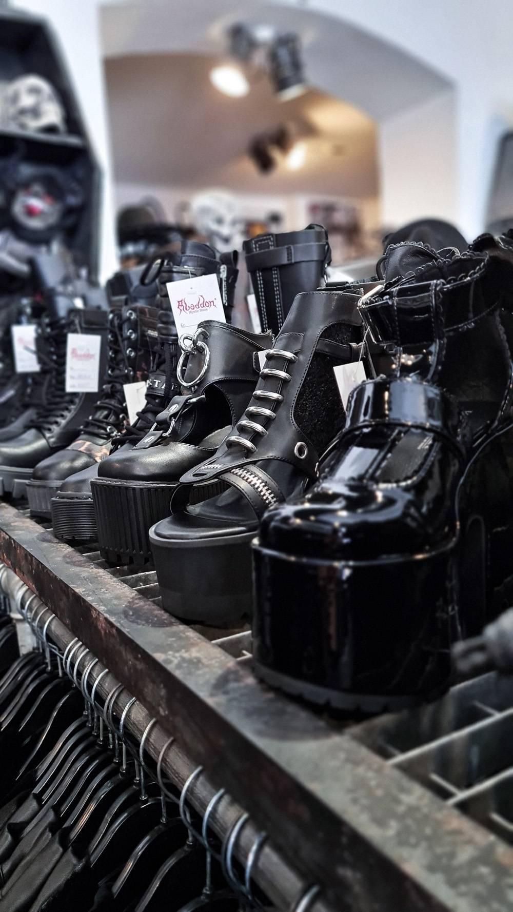 Gothic Plateau Boots Schwarz